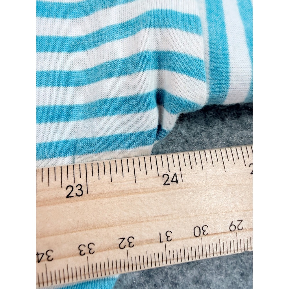 UVN Womens XXL Striped T-Shirt Dress Turquoise White Short Sleeve Belted Pockets - Picture 6 of 7